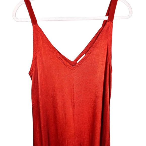 Lacausa Santi Satin Wide Leg Jumpsuit XS Bourbon - Picture 11 of 14